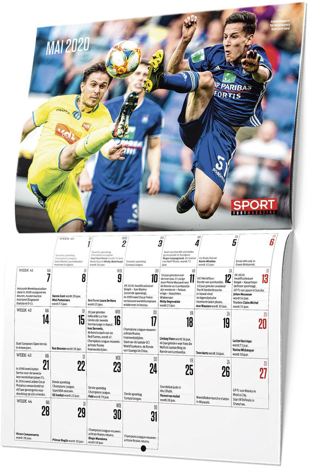 Le calendrier sportif 2019-2020, gratuit avec Sport/Foot Magazine