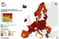 Covid: la Belgique toujours en rouge foncé sur la carte européenne du Covid