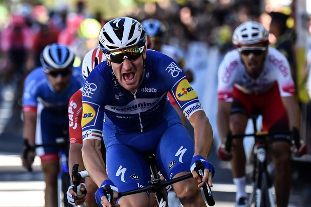 Tour de France: Viviani remporte la 4e étape, Alaphilippe reste en jaune
