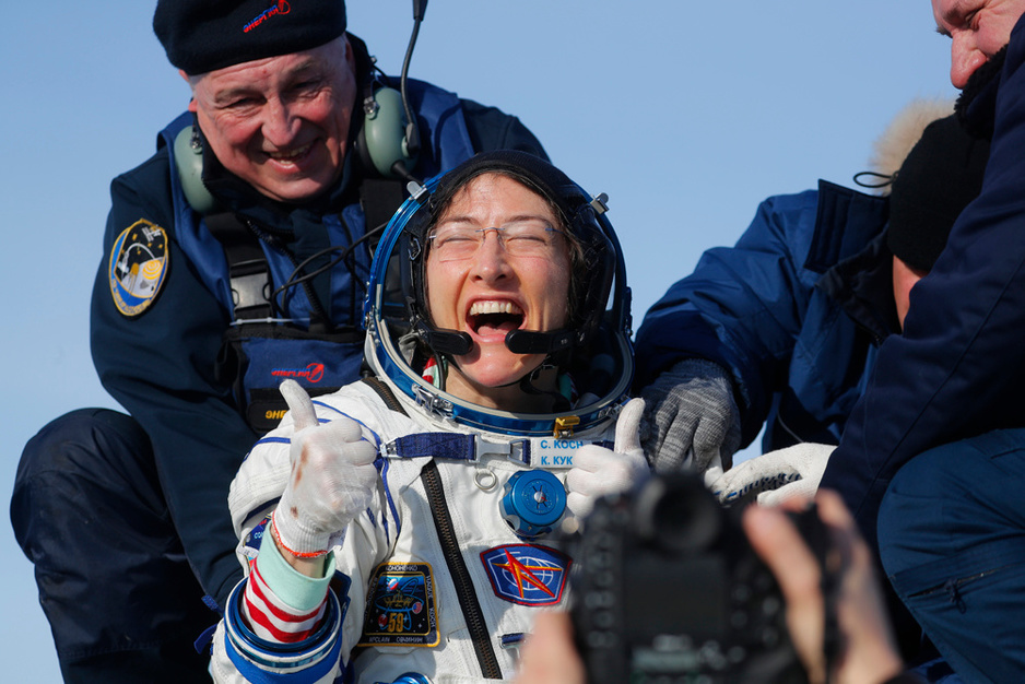 Retour de l'astronaute américaine Christina Koch après 11 mois à bord de l'ISS (en images)