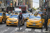 Uber avec les taxis jaunes à New-York