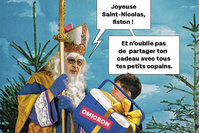 La caricature de Coucou Charles: Ô grand saint Van Laethem, patron des vaccinés
