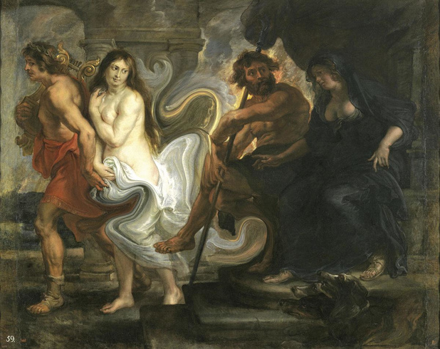 De mythe van Orpheus en Eurydice