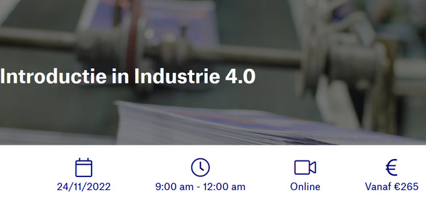 Introductie in Industrie 4.0 - 24/11/2022