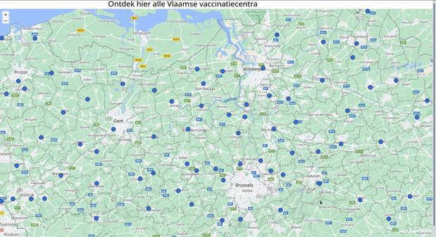 94 vaccinatiecentra in Vlaanderen