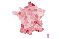 Carte de France de l'évolution du coronavirus par département (infographie)