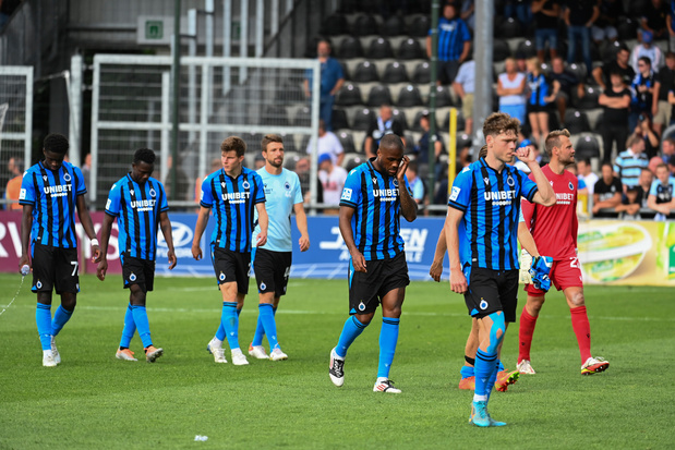 Zwak Club Brugge gaat met 2-1 de boot in tegen tienkoppig Eupen
