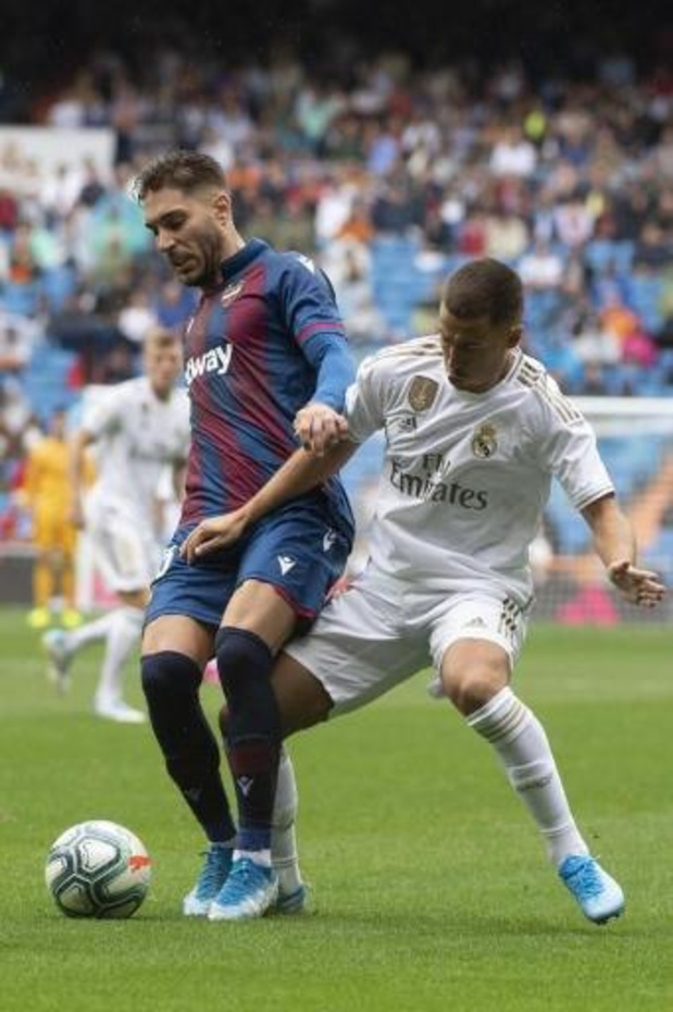 Eden Hazard tout près d'un premier but en Liga dès son entrée au jeu contre Levante
