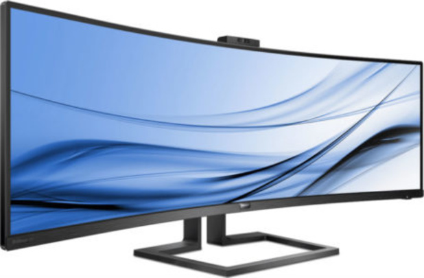 43-inch ultrabrede gebogen monitor