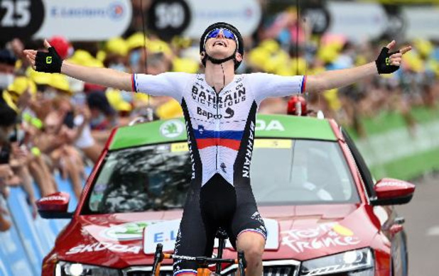 Matej Mohoric a vécu "le plus beau jour" de sa carrière en remportant la 7e étape du Tour de France