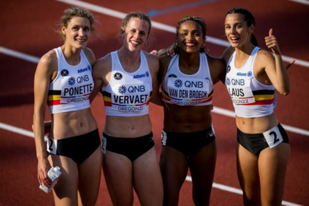 Mondiaux d'athlétisme - Les Belgian Cheetahs 6es en finale du 4X400m, une 20e médaille pour Allyson Felix