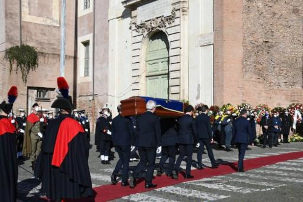 Funérailles d'Etat du président du Parlement européen en Italie, en présence de Charles Michel