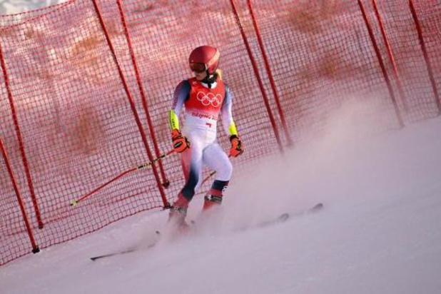 JO 2022 - L'Américaine Mikaela Shiffrin éliminée aussi dès la première manche du slalom