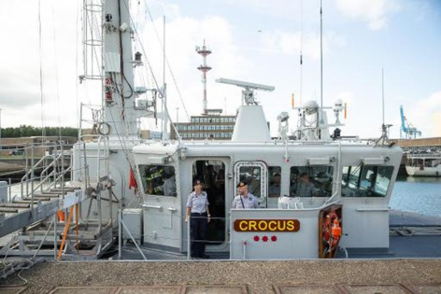 Belgische mijnenveger 'M917 Crocus' vertrekt op missie naar Baltische Zee
