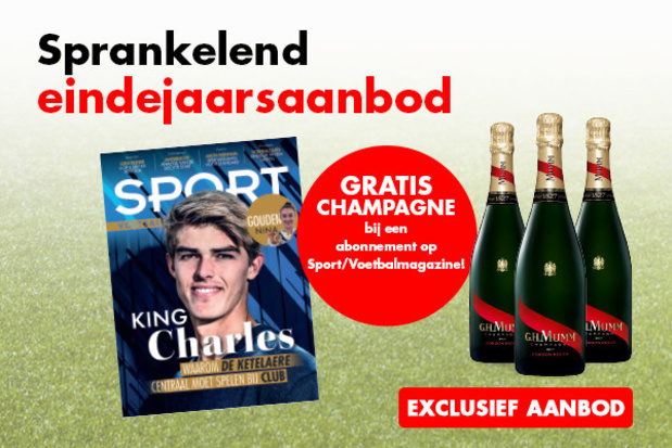 Eindejaarsactie: schenk (jezelf) een abonnement op Sport/Voetbalmagazine en krijg MUMM-champagne