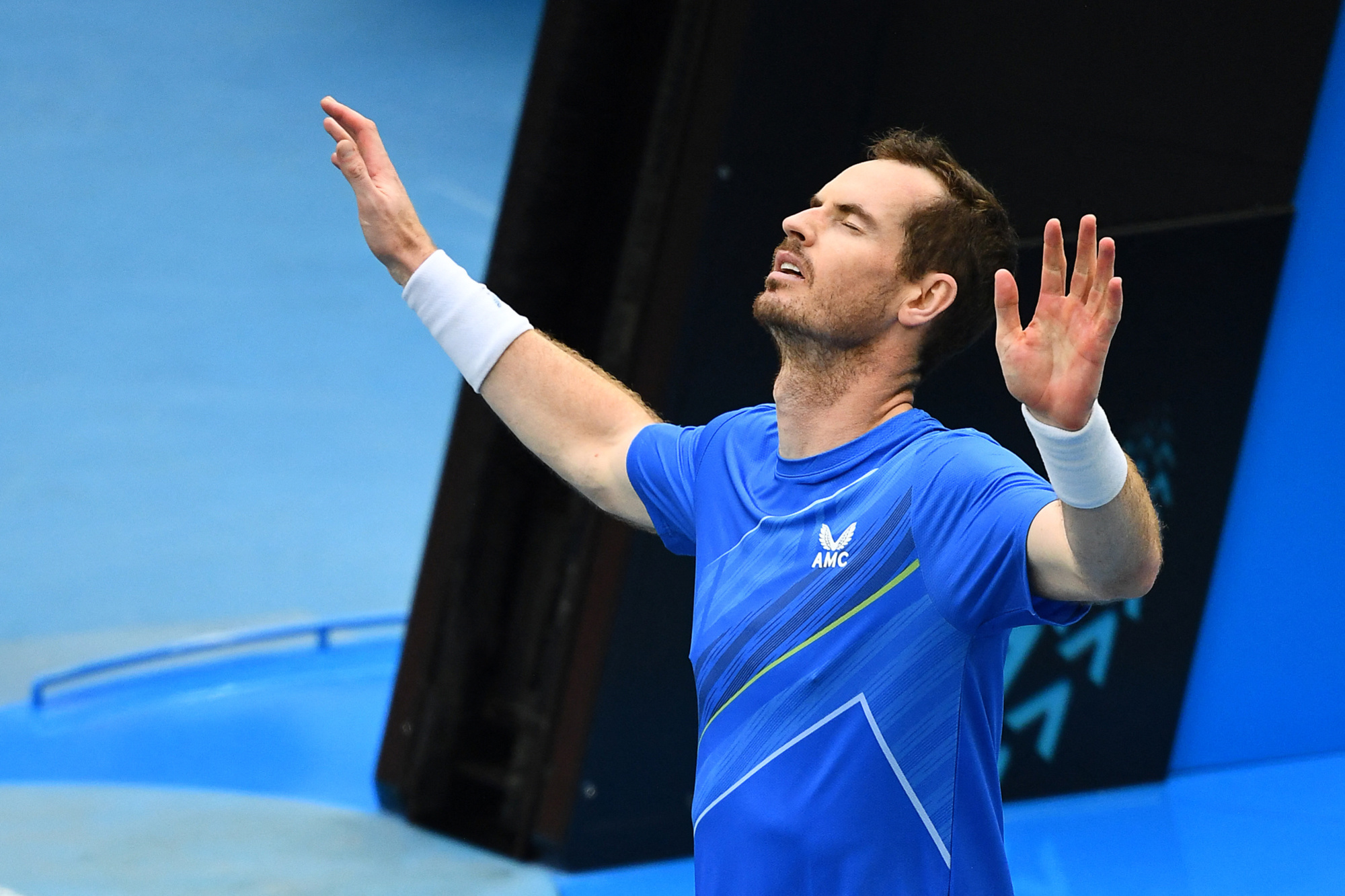 Pas d'incantations pour Andy Murray, juste la joie d'une qualification pour le second tour de l'Australian Open., belga
