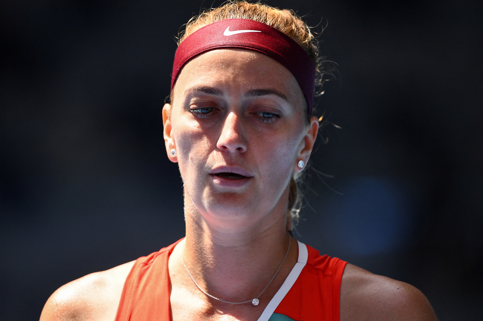 Comme l'an dernier, Petra Kvitova, finaliste en 2019, a la tête des mauvais jours contre la même adversaire., belga