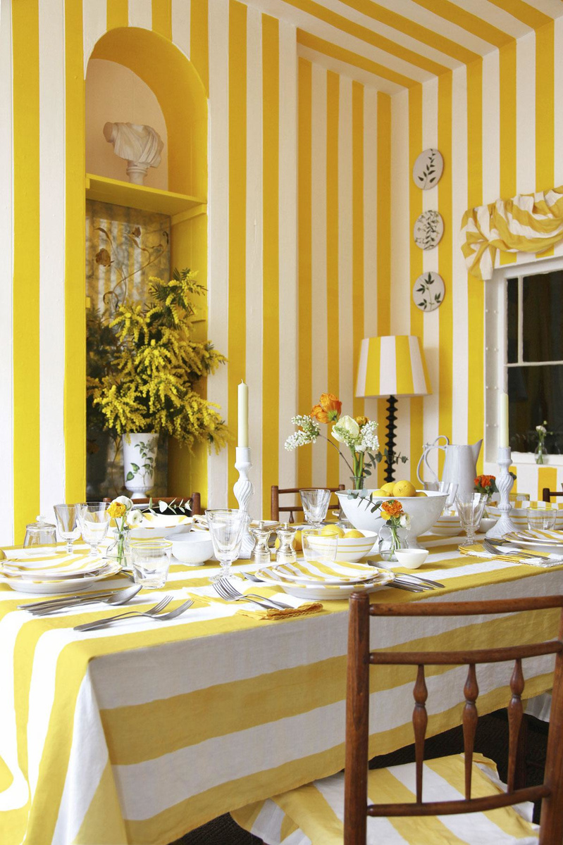 Het luxe Britse tafellinnenmerk Summerill & Bishop lanceerde een heuse Stripe Collection., gf