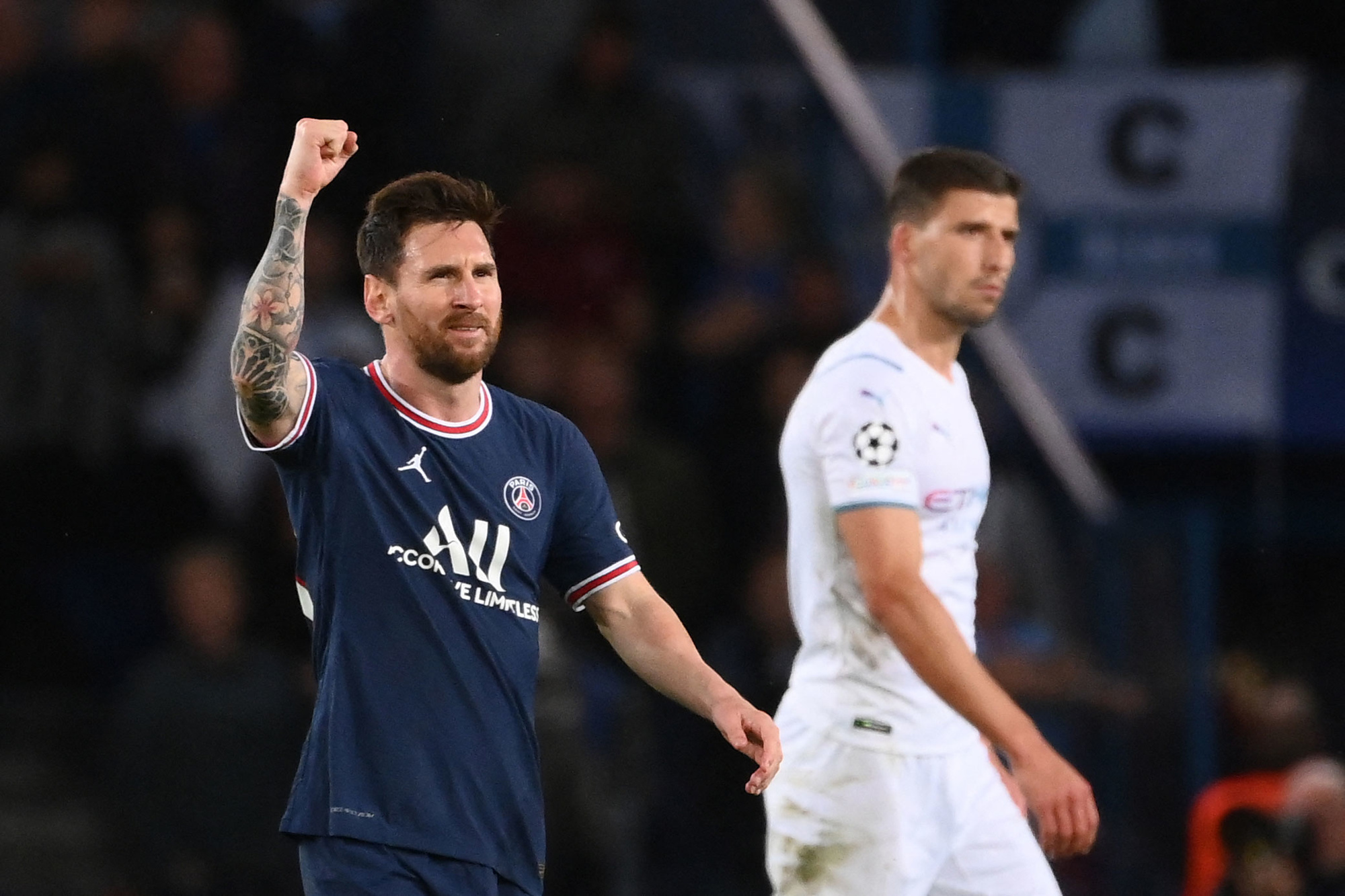 Messi viert zijn eerst goal voor PSG, Belga