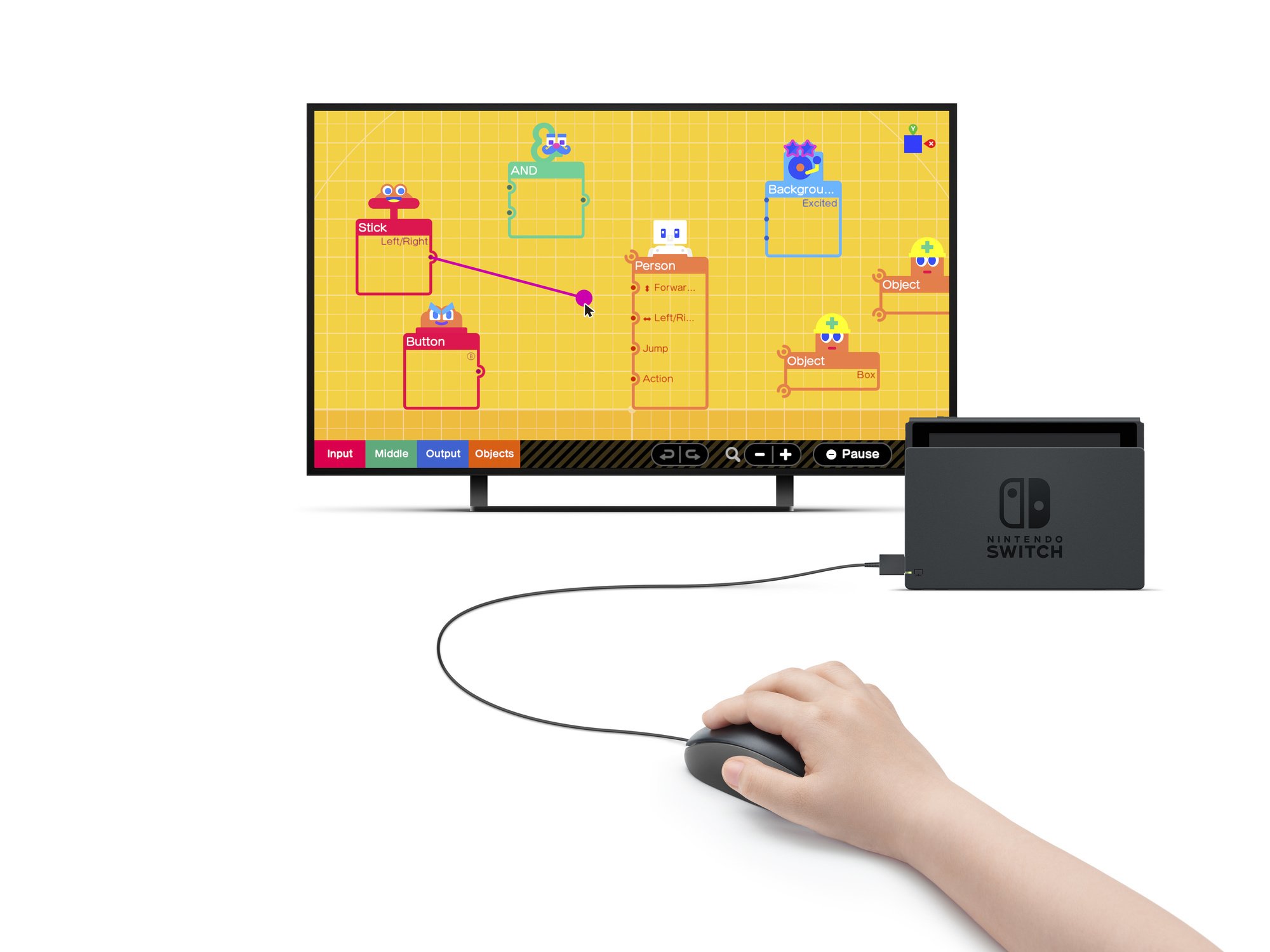 Gamestudio is met de controllers te spelen, maar Nintendo geeft zelf aan dat een muis makkelijker is., Nintendo