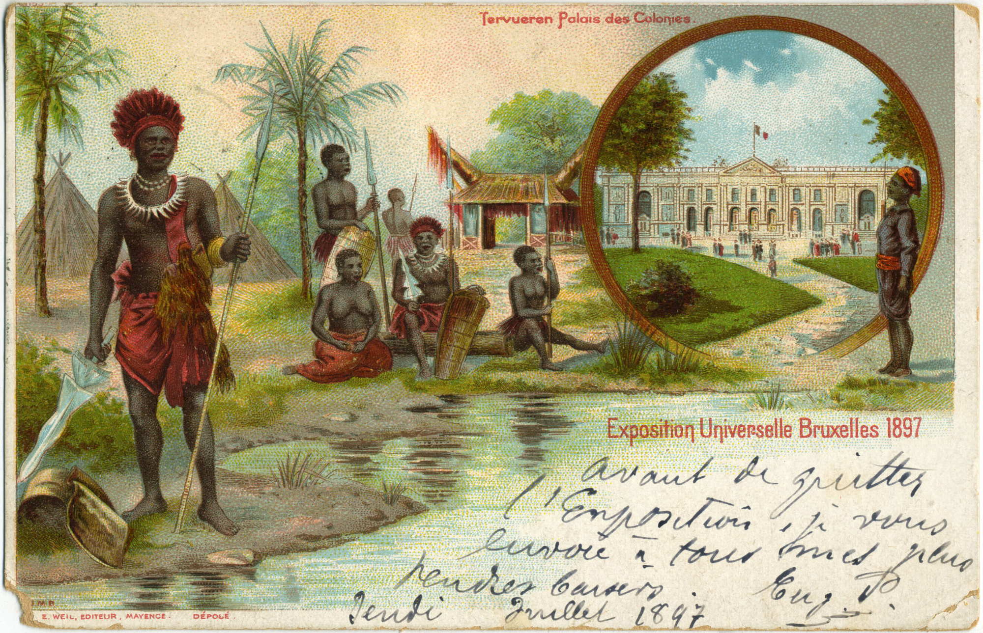 Palais des colonies. Exposition universelle de Bruxelles. Belgium. 1897. Postcard. © Groupe de recherche Achac/priv. coll., DR
