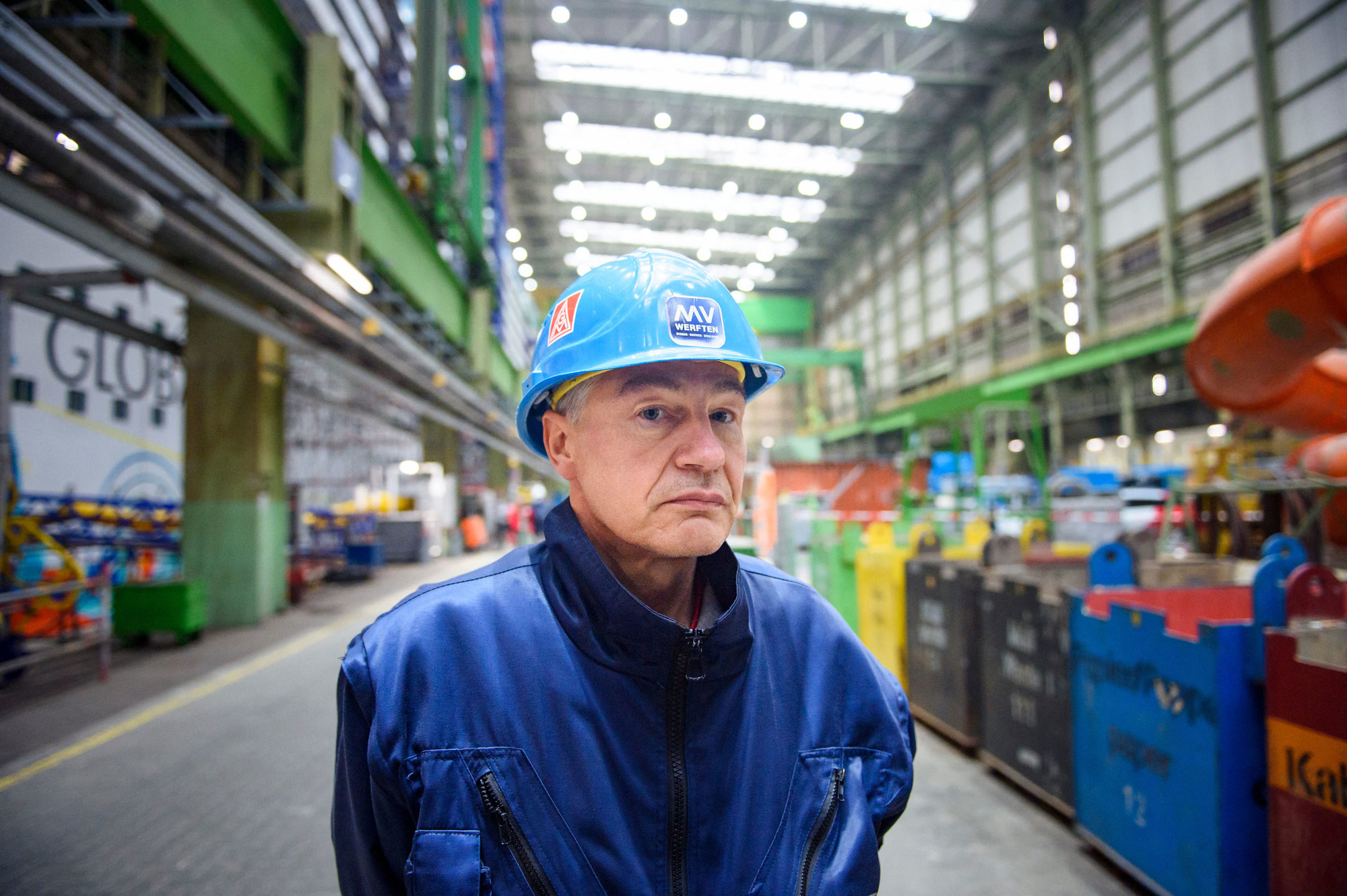 Folko Manthey, membre du comité d'entreprise du chantier naval "MV Werften" , AFP