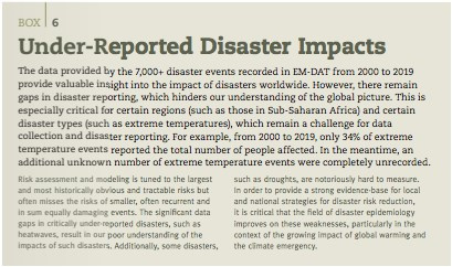 ., Rapport of Human Costs of Disasters 